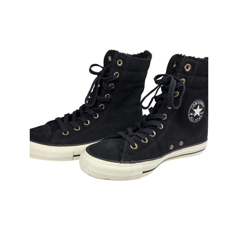 Converse New w/Box High Top, Black Suede, Faux Fur Lined, Women's Size 8 Sneaker